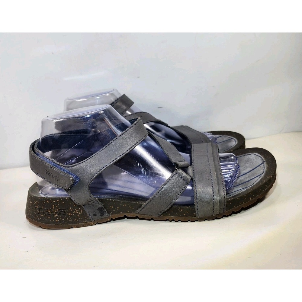 Teva Cabrillo Leather Ankle Strap Sandals Womens 10 Gray Comfort Walking